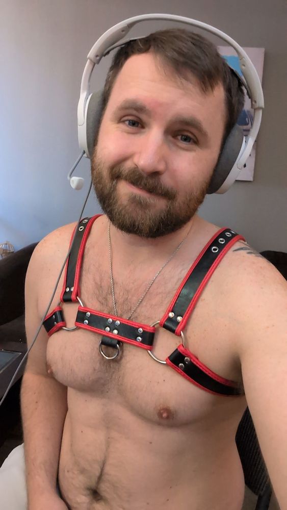 A picture of me in a harness 