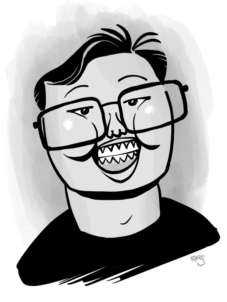 A simple caricature of Ethan Ng. A story Artist at Netflix animation studios. 