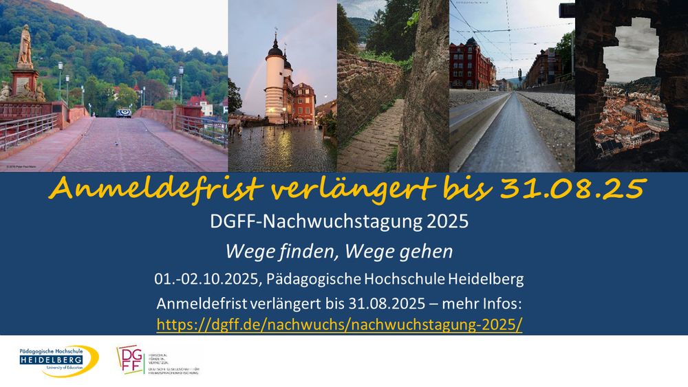 Bild mit Infos zur Anmeldung für die DGFF-Nachwuchstagung. Die Infos sind unter diesem Link abrufbar: https://dgff.de/nachwuchs/nachwuchstagung-2025/