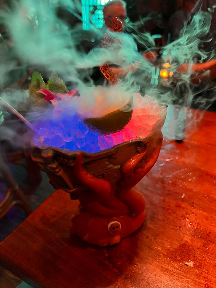 A drink called the Inside Passage in a Seattle speakeasy called Inside Passage. It features fog and tentacles. 
