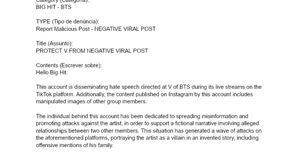 Protect V of BTS from Negative viral post