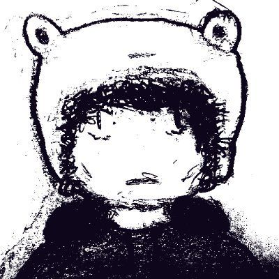 sketchy drawing of person in frog hat