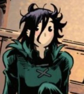 Nico Minoru with no mouth and two dot eyes