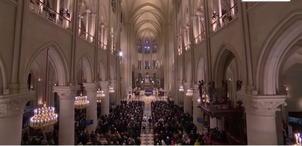 The first public Mass at Notre-Dame cathedral.