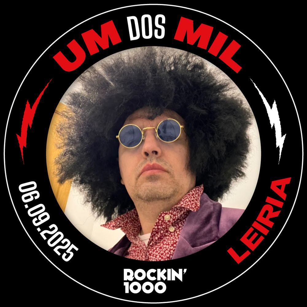 Badge de participação de 1 dos 1000 músicos do Rockin1000 Leiria 2025