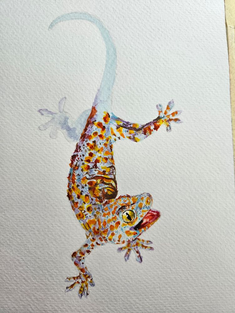 The same painting now almost done. Only the tail and left hind leg are left un-rendered.