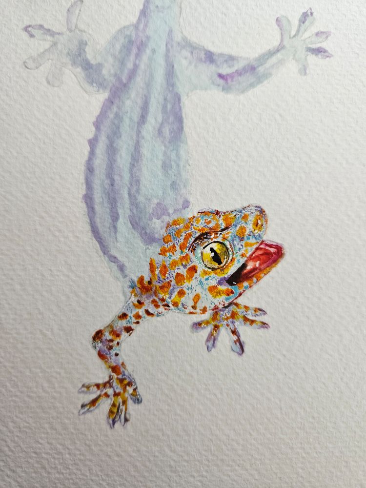 The same painting, now with the head and front legs detailed.