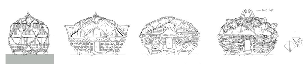 Side view concepts of a building that might be in a marshland