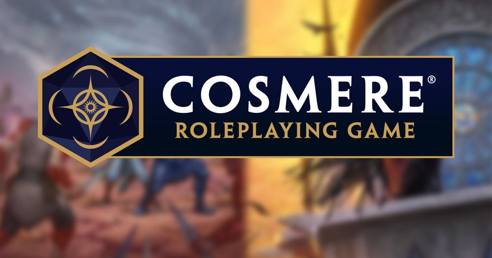 The Cosmere RPG logo over a blurred background.