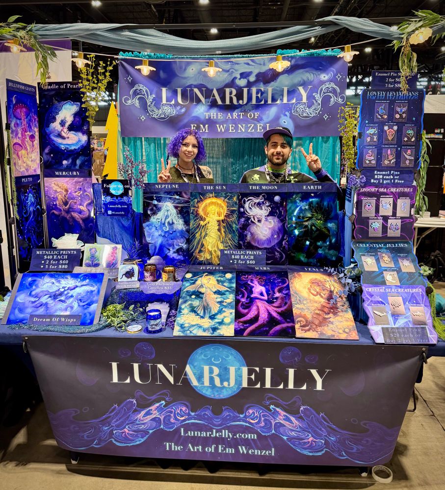 LunarJelly booth in artist alley at C2E2 2025