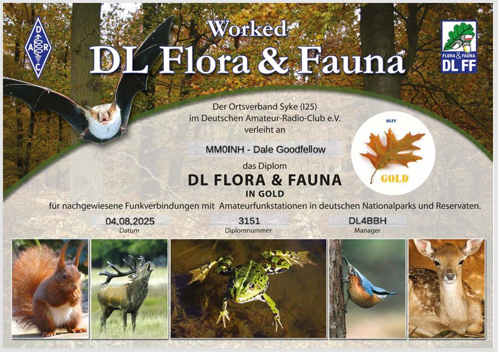 DL Flora and Fauna award - Gold