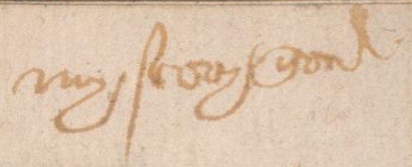A manuscript notation in a sixteenth-century hand.
