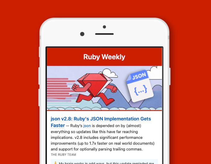 Screenshot of email newsletter