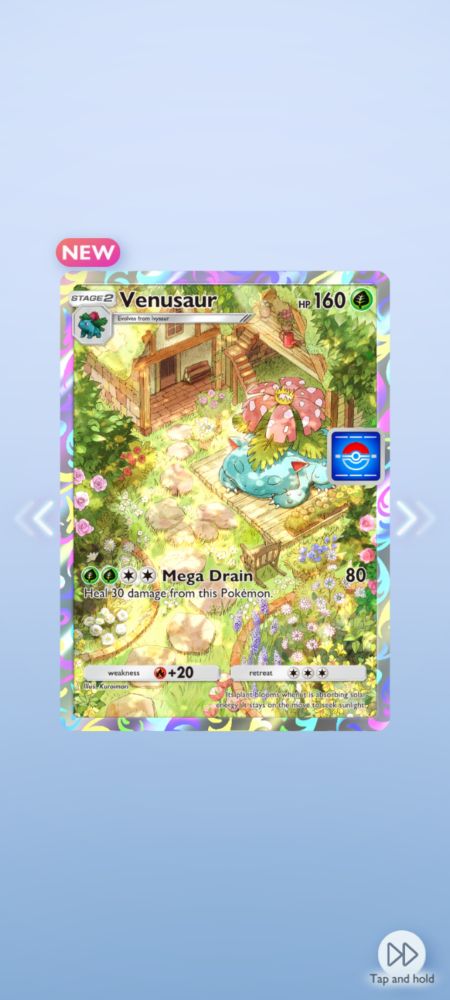 Pokemon Pocket TCG full art venusaur from the new promo pack