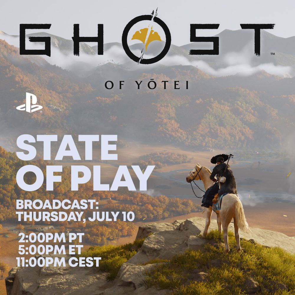 Ghost of Yotei State of Play broadcast starts on July 10th at 2PM PT / 5PM ET 
