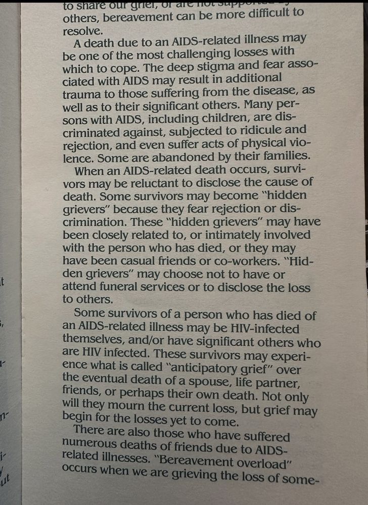 A sampling of text describing the complexity of the loss due to stigma, fear, family abandonment, etc.