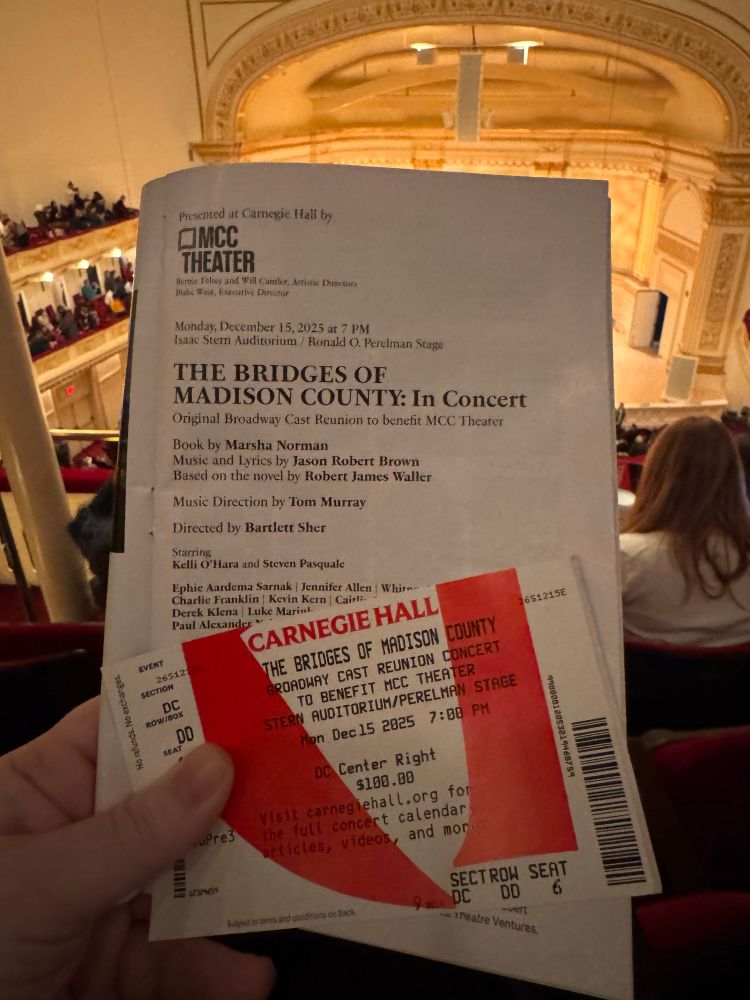 Playbill for Bridges at Carnegie Hall 