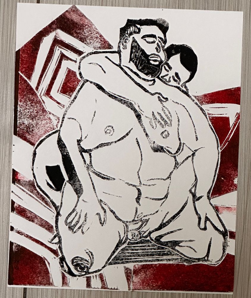 Two men embraced