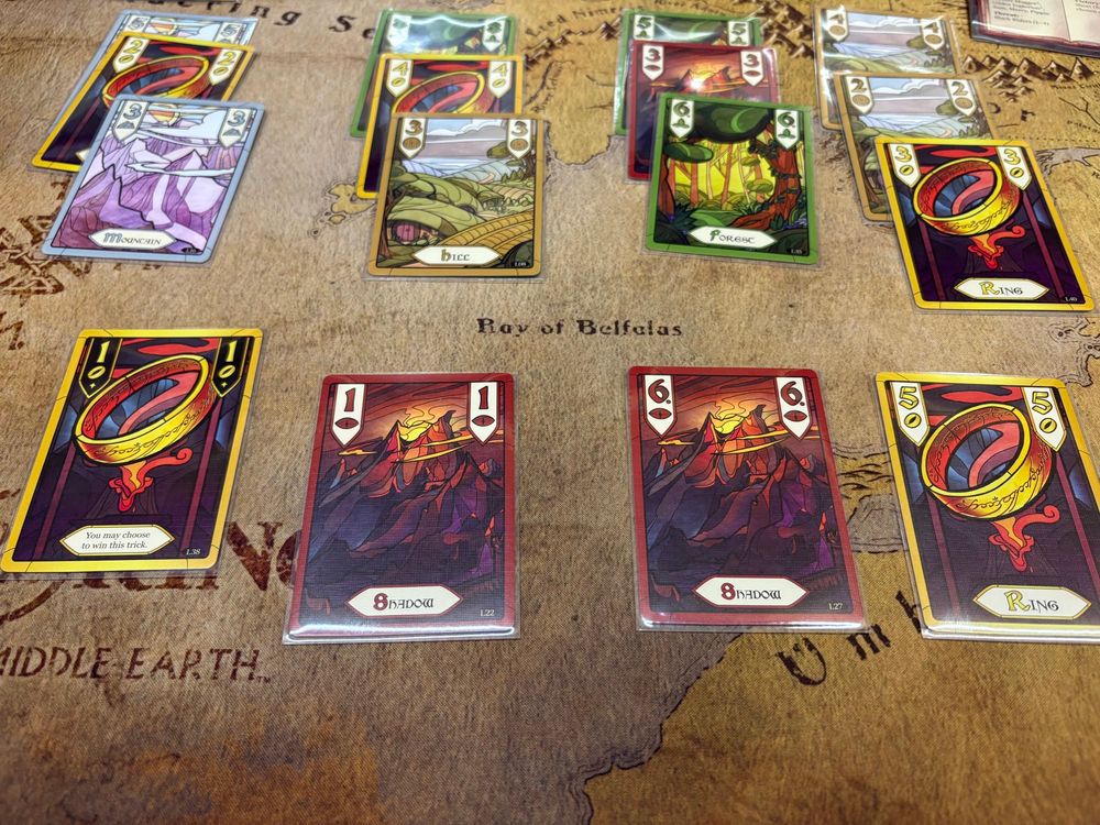 The One Ring can win the trick or the Player can decide to lose the trick. Frodo definitely wants this trick in The Fellowship of the Ring TTG!