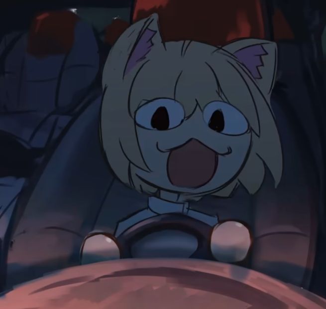screenshot of cat-girl mid-singing slightly manicly from 'A Thousand Miles - Neco arc'  video by Shiga