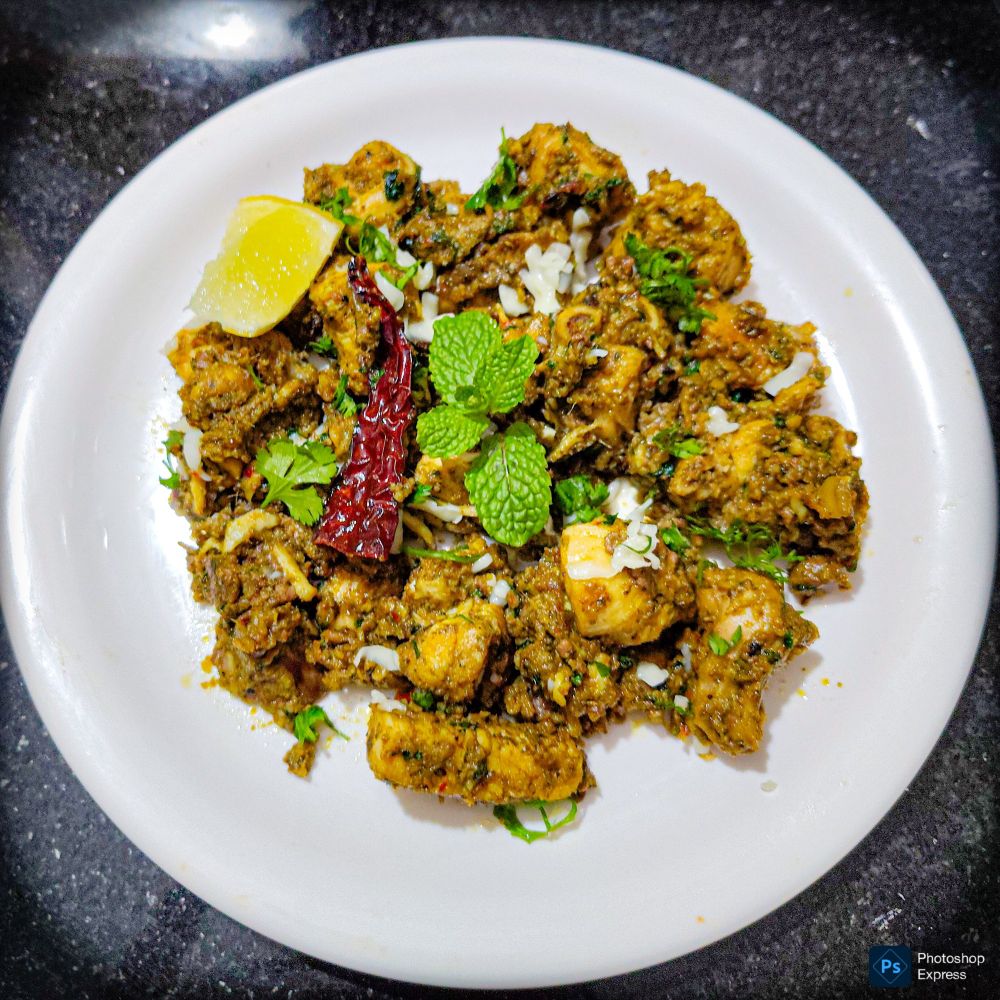 Chicken mint chilli garlic dry..