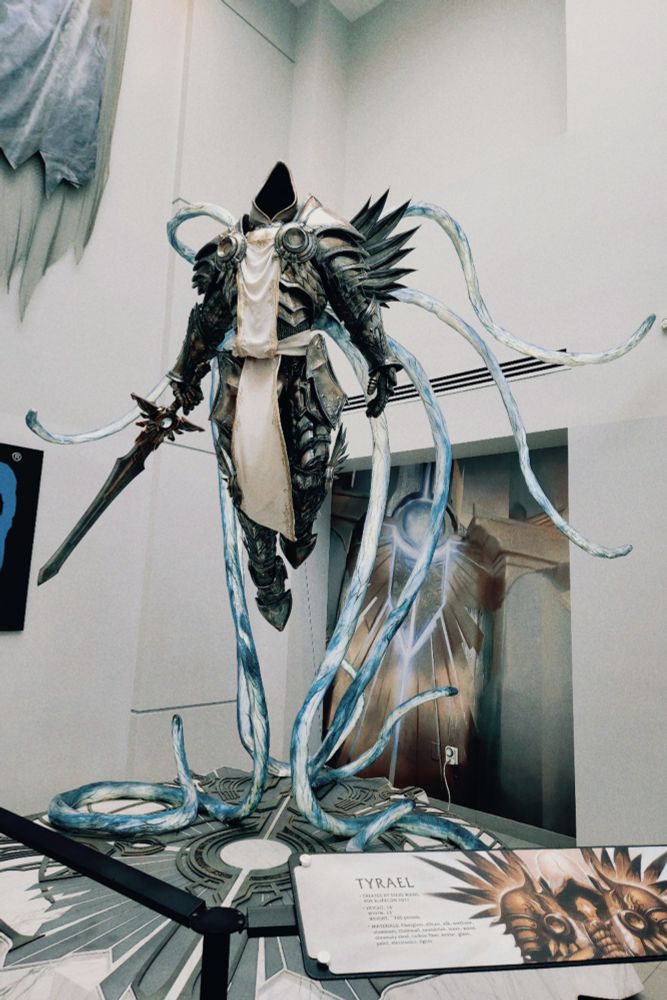 A statue of Tyrael from Diablo. 