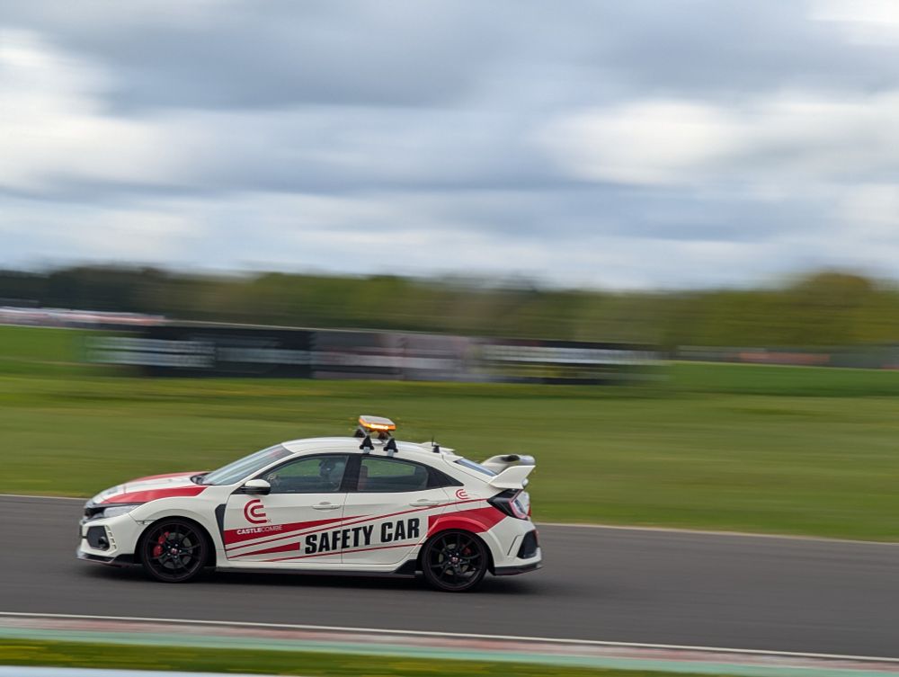 Honda Civic safety car with a blurred background 