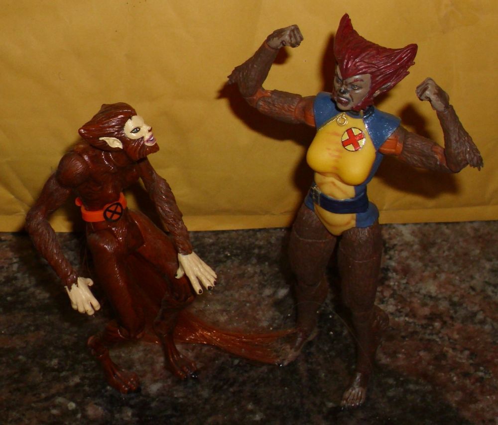 Repainted Marvel Legends Wolfsbane flexes for her Toy Biz predecessor.