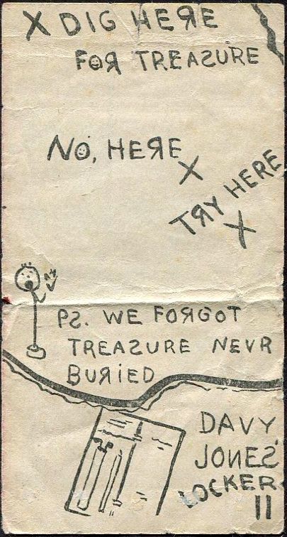 Part of a 1930s island map printed on wrappers for pieces of Tattoo Gum