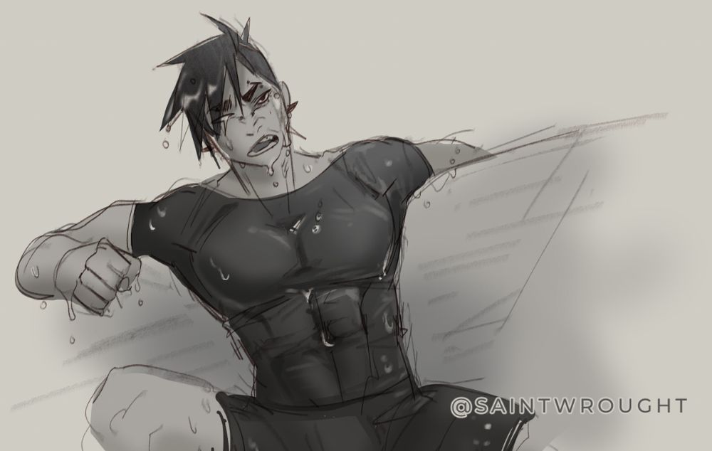 Same angry young man this time wet as hell
