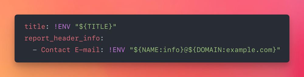 Example of YAML config with environment variable string interpolation.