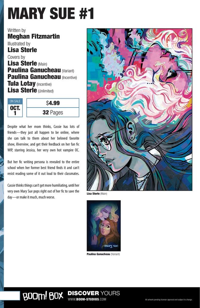 The Mary Sue solicit which says you should order before August 25th! 