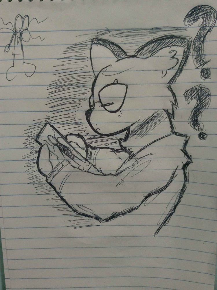 A traditional drawing of Lamar finding Slenderman's pages
