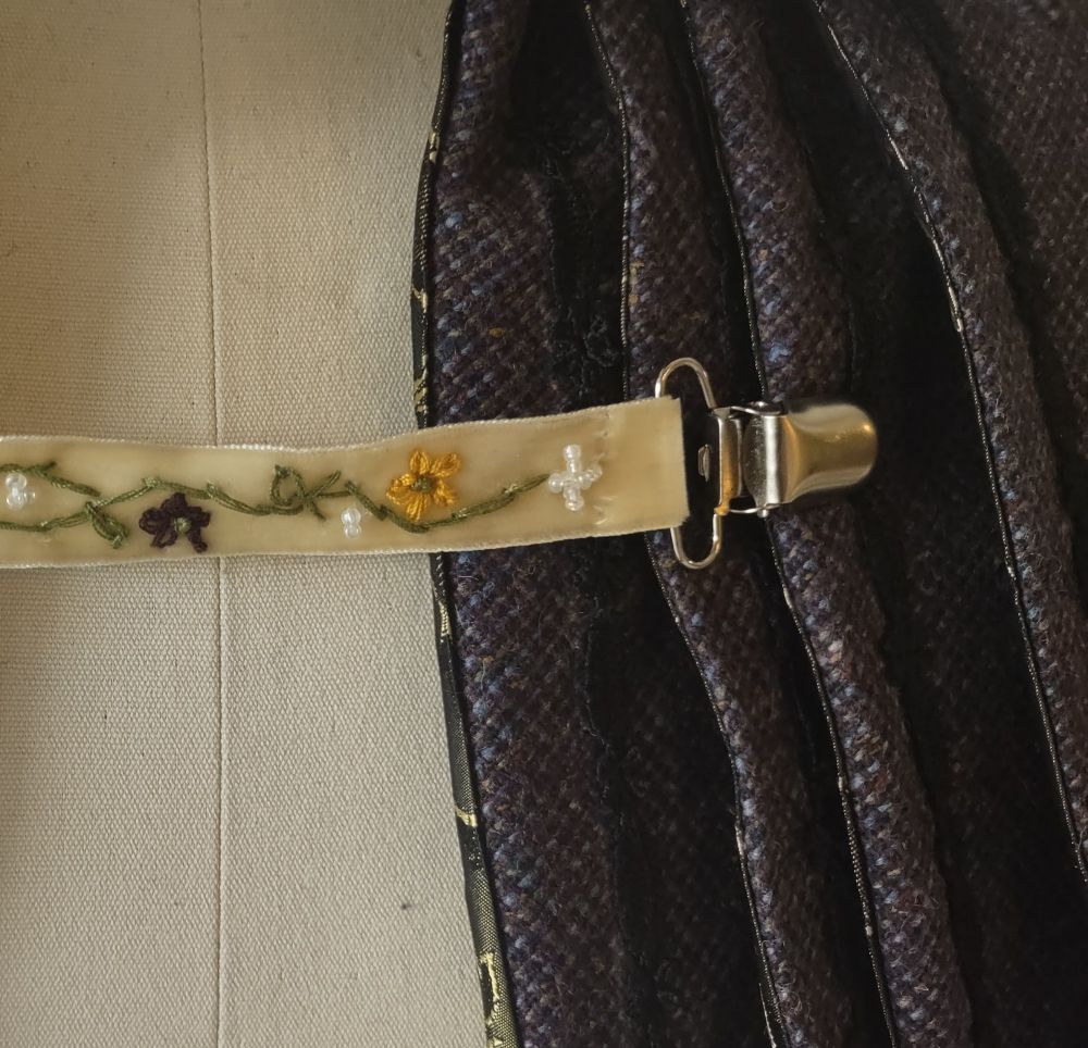 Cape clip attached to clothing 