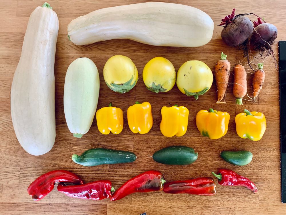 Vegetables on a table.