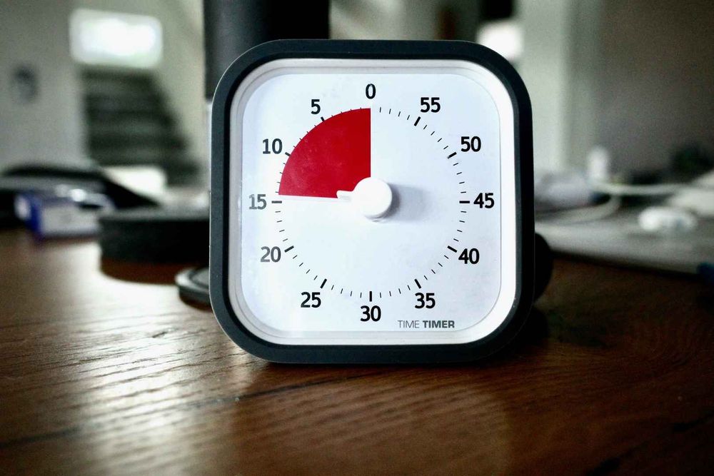 A physical pomodoro timer