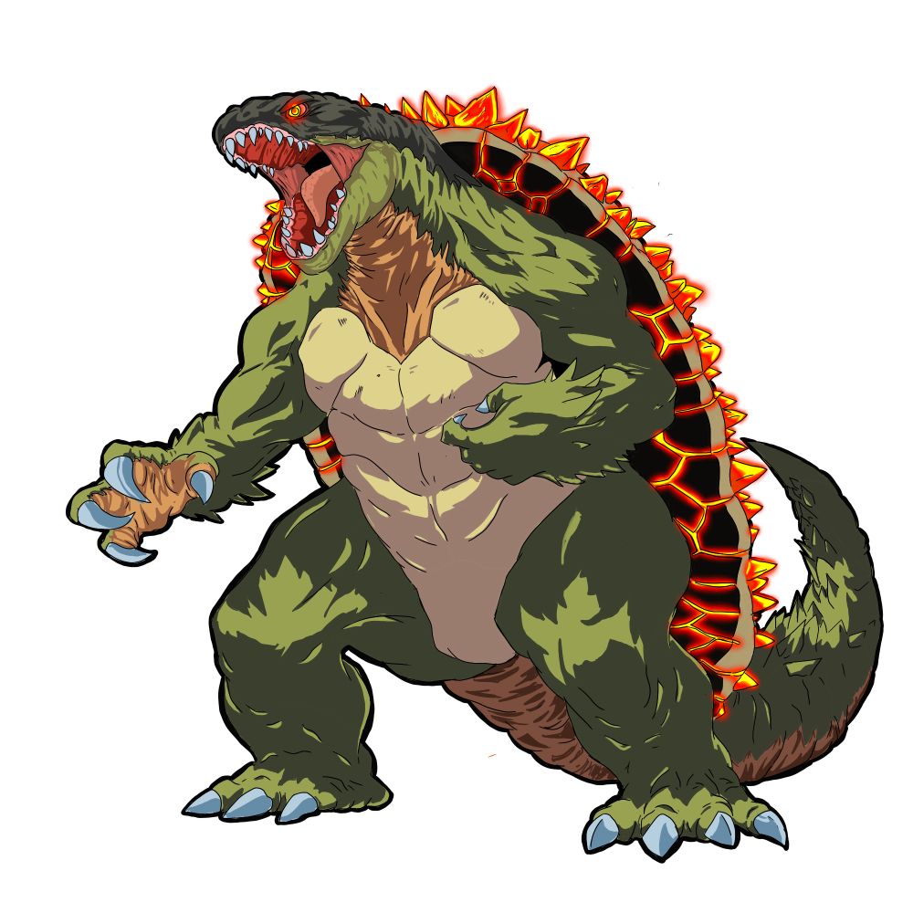 Giant dinosaur kaiju with a radioactive spiked turtle shell.