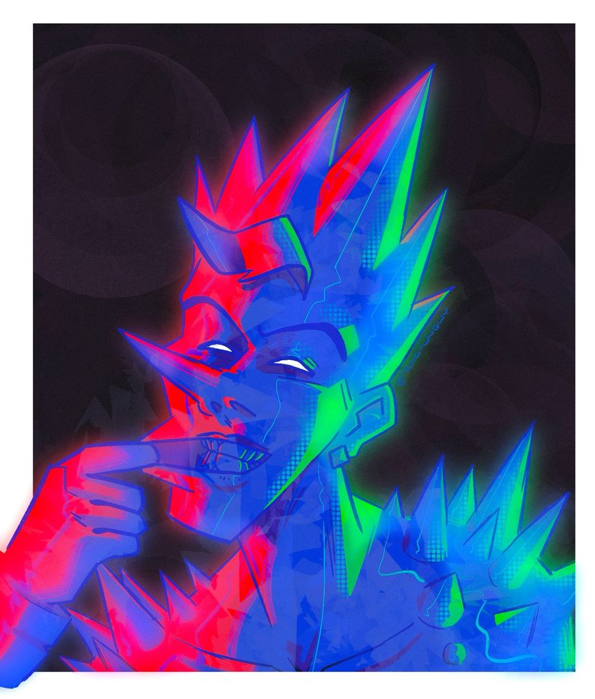 a drawing of ice man from the X-men in some moody lighting, pulling at his cheek