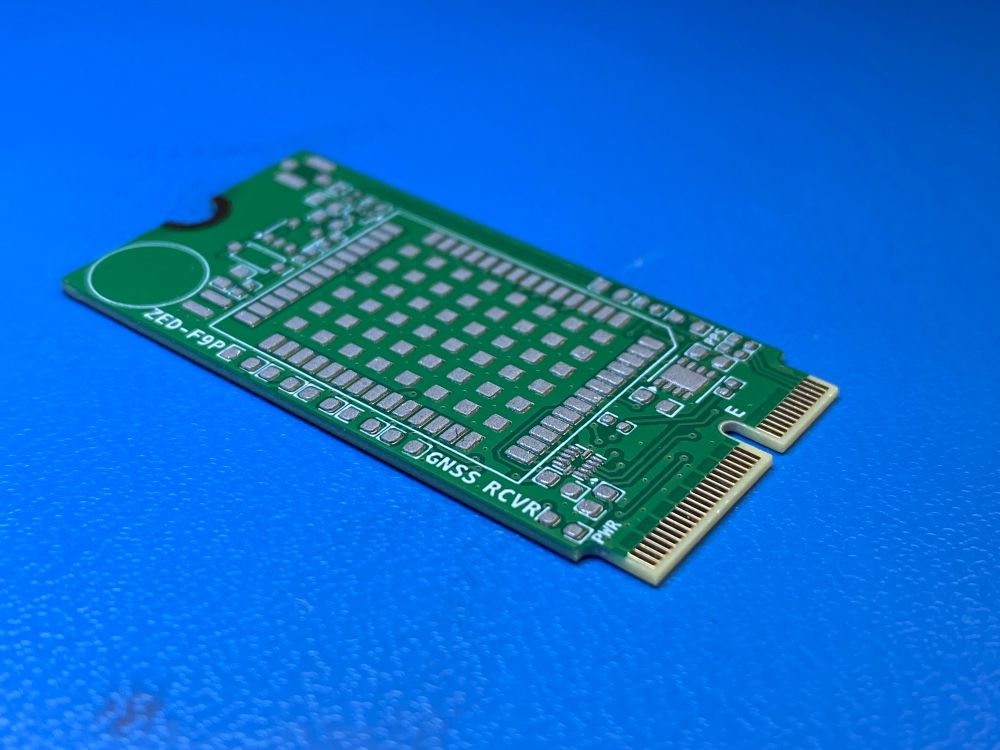 u-blox ZED-F9P GNSS M.2 card with solder paste