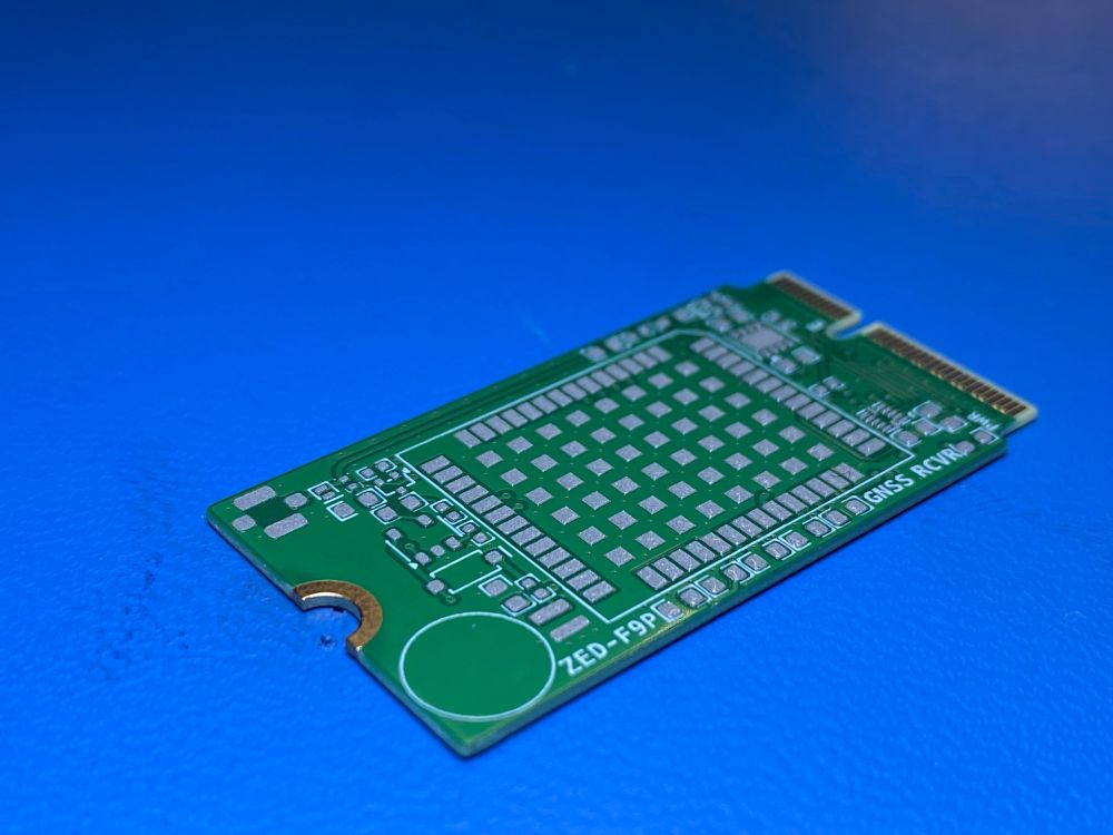 u-blox ZED-F9P GNSS M.2 card with solder paste