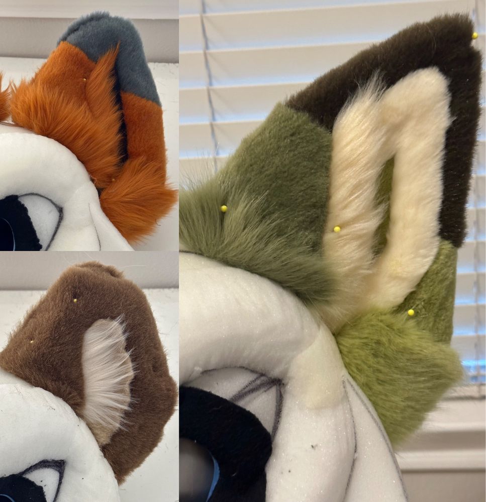 Work in progress pictures of fursuit ears