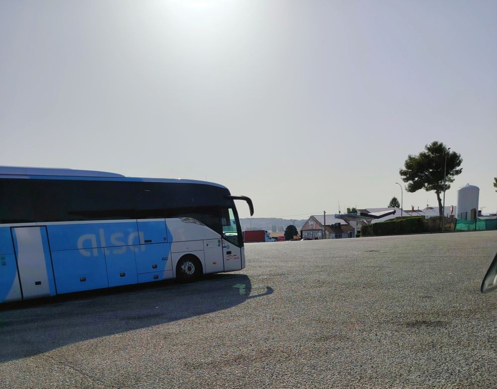 Bus parked up at a fuel station
