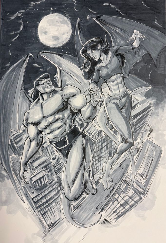 Gargoyles Goliath and Elisa Maza
