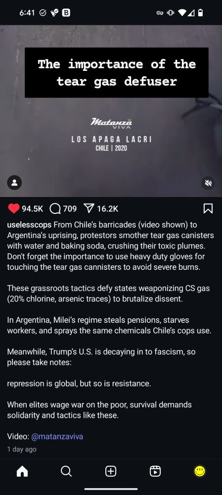 A screenshot of the Instagram post that is linked regarding "tear gas diffusers" 