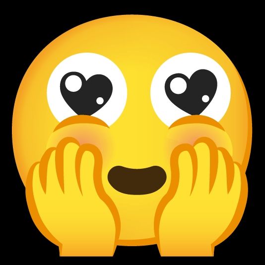 Emoji of a face of adoration