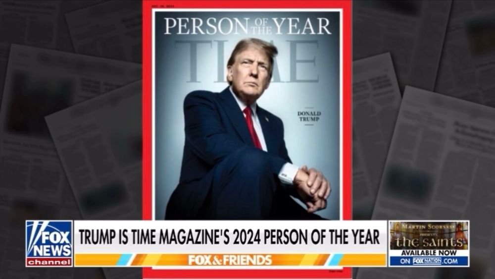 Trump time person of the year 2024 cover shown in Fox News 