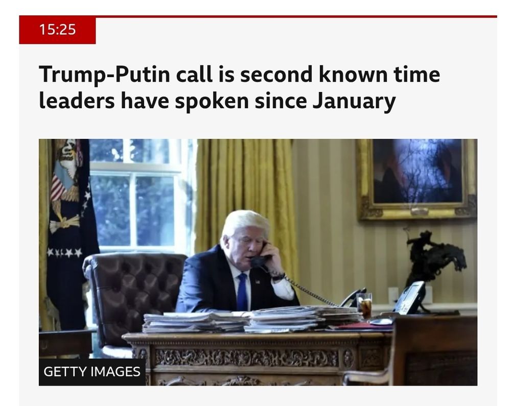 Donald Trump on a call with Vladimir Putin. 