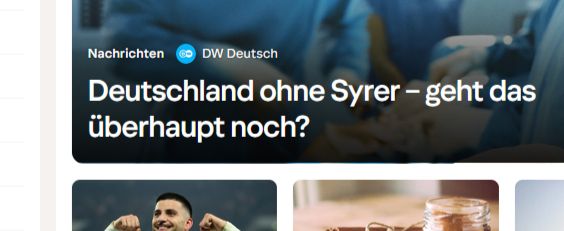 Screenshot Headline auf yahoo.de heute: "Deutschland ohne Syrer".
