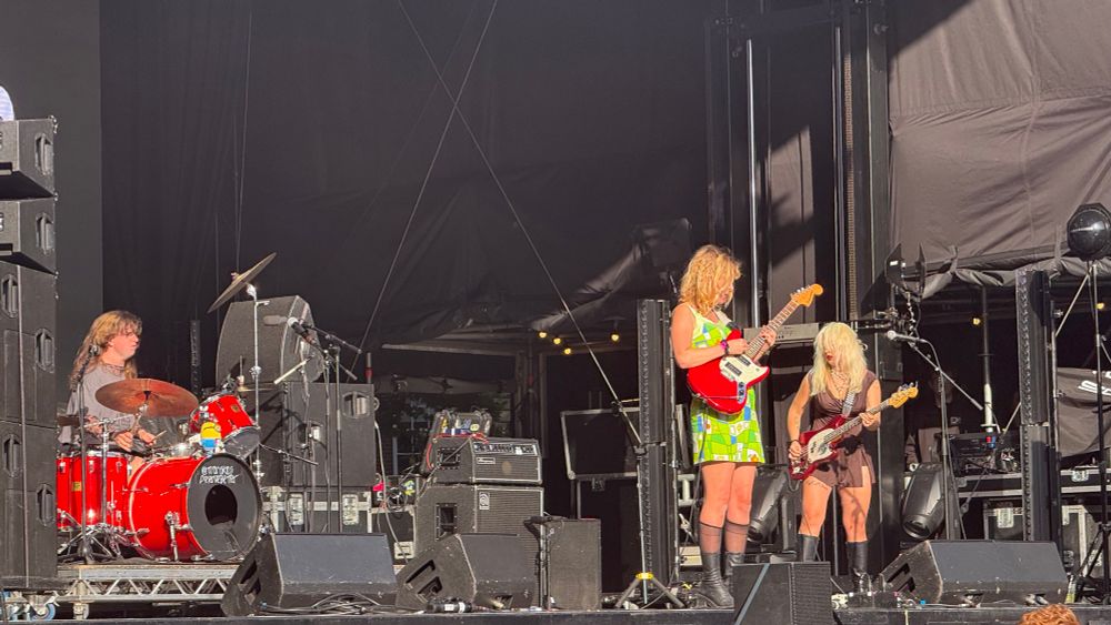 Lambrini Girls on stage in Bristol 
