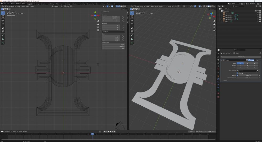 Screenshot from a 3d modelling software Blender 3d. On the Screenshot you can see a outlines of a work in progress on Inquisitorial Rosette amulet-ish thing from Warhammer 40k universe.